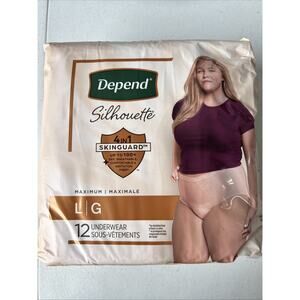 Depend Disposable Underwear Maximum Female Large 12 Ct